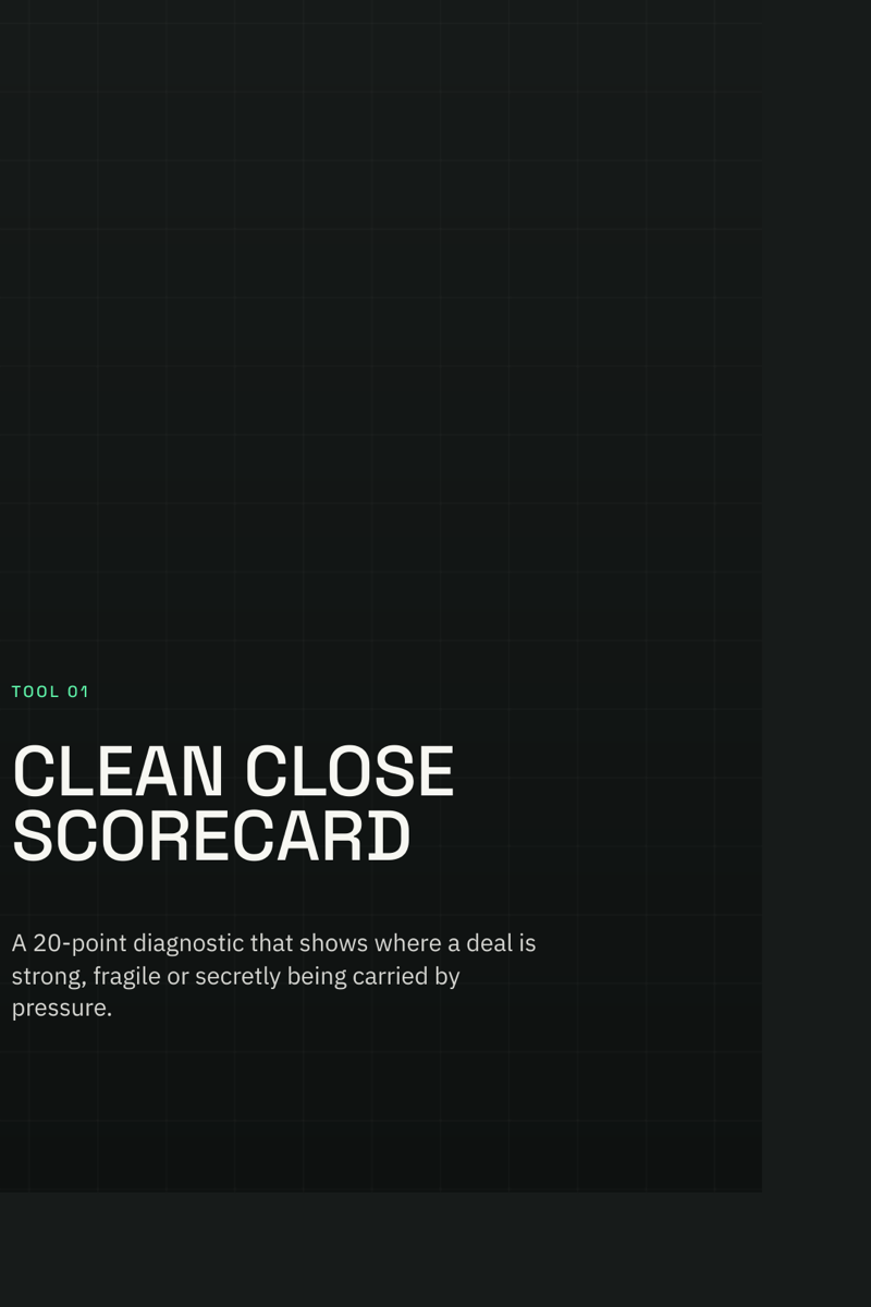 Clean Close scorecard preview